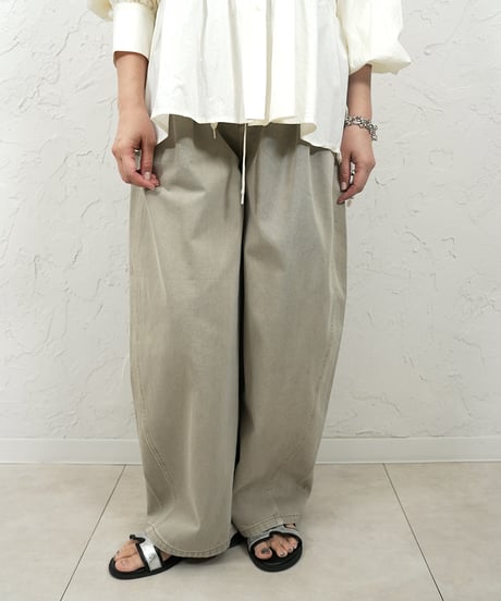 2way waist design tuck curve pants