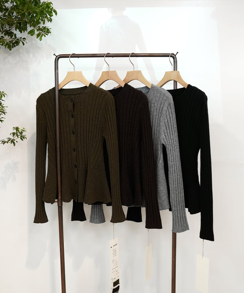 cafund】ご予約 ペプラムニットカーディガン | select shop Liren