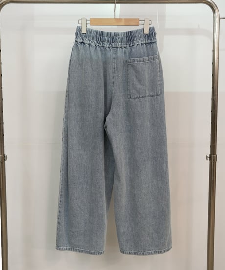 【Liren別注低身長size】　Side tuck linen wide denim pants  ラスト2点❗️