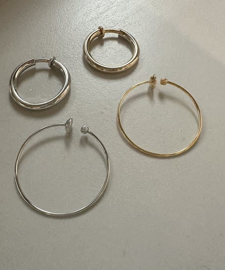 【Sea'ds mara】 Pipe ring earcuff earring Medium シルバーラスト1点