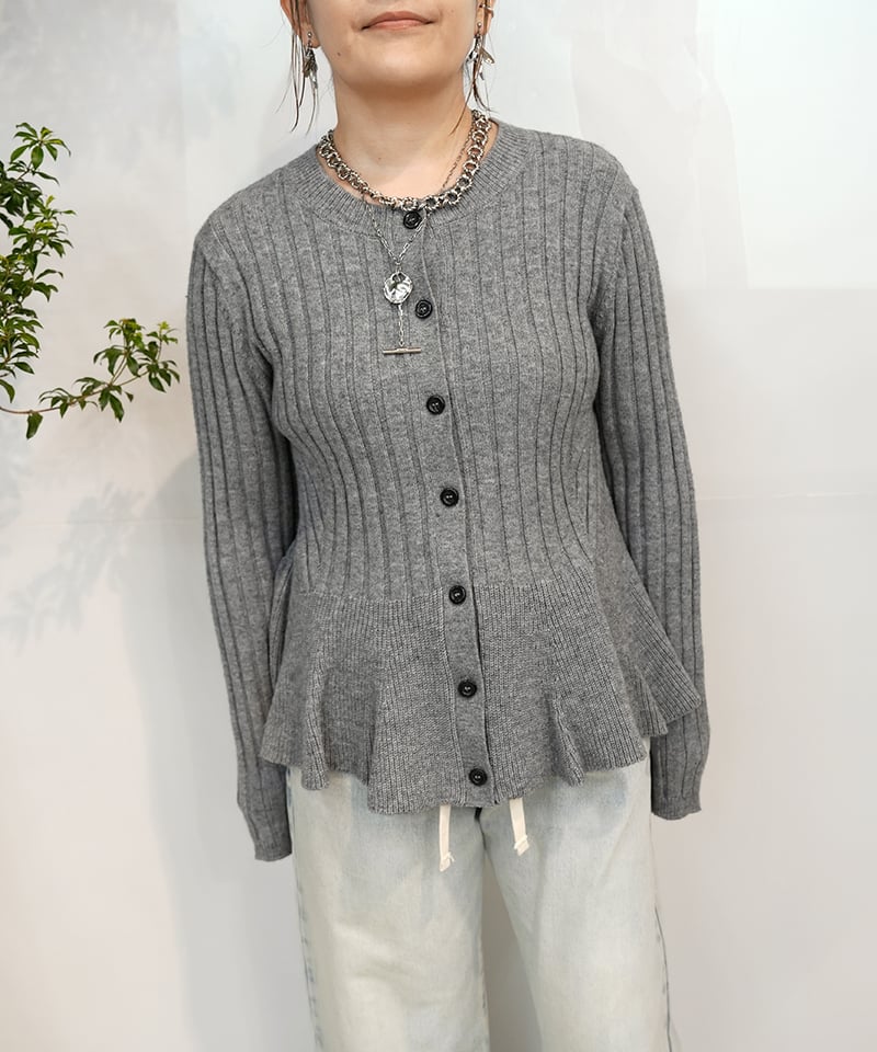 cafund】ご予約 ペプラムニットカーディガン | select shop Liren