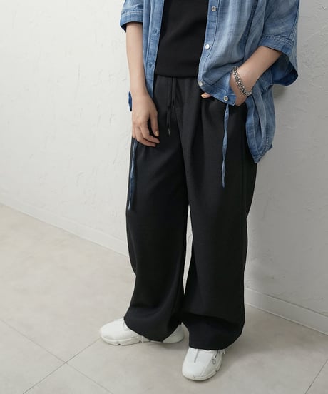 Tuck straight　wide Pants【charcoalラスト1.2点】