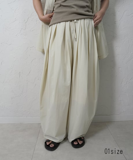Stretch  nylon tuckpants　【ラスト1点】