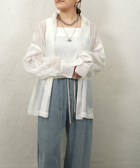 Sheer embroidery shirt【ラスト2点】