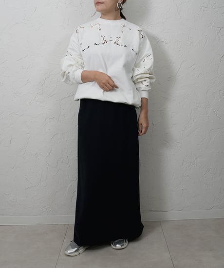 Stretch georgette back flare skirt ラスト1点