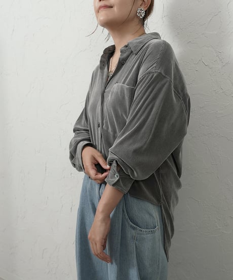 Sheer flocky stripe shirt 残り僅か！