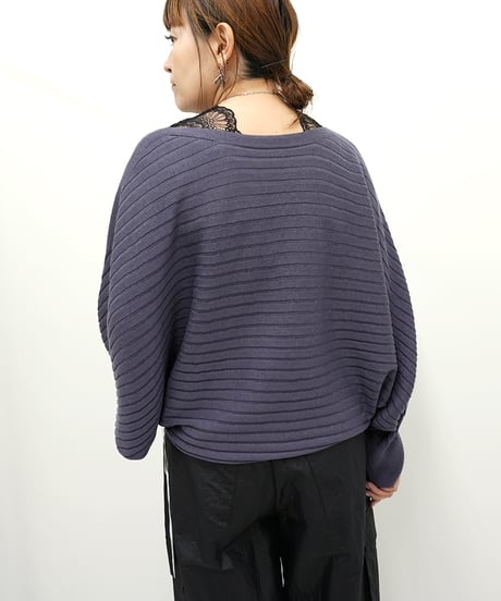 【ayene】　ご予約  横編みドルマンプルオーバーニット