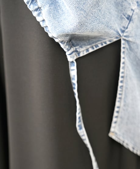 Tencel denim drawstring hem shirt