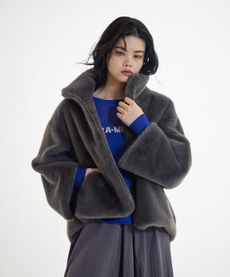 DouDou ミンクライクファーリバーシブルブルゾン WEB限定】ミンク