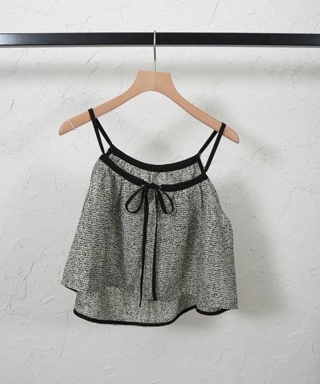 mesh tweed gathered cami【ラスト2点】