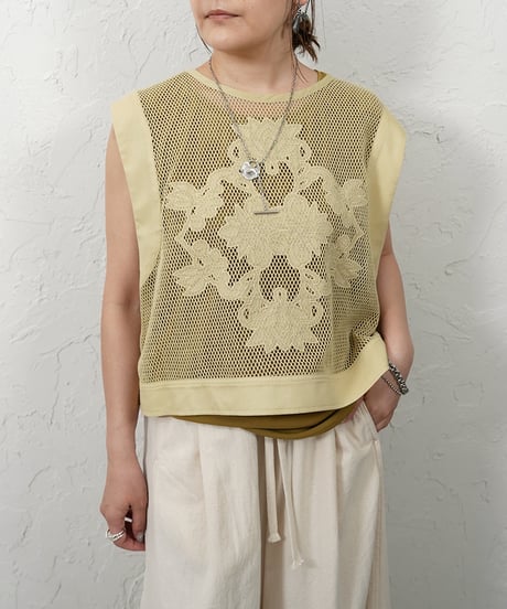 Eyelet race mesh tank【ラスト1点】