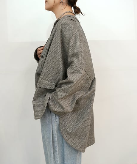 【PASSIONE】　ご予約   WOOLLET　チェックVネックカーディガン