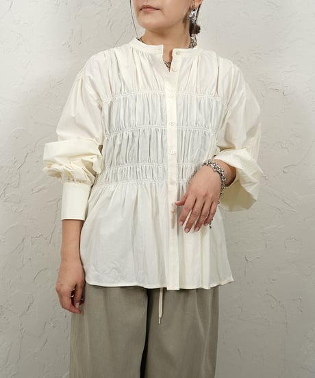 Cotton shirring blouse【残り僅か！】