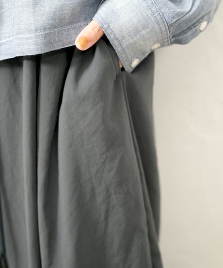 Stretch chiffon volume pants