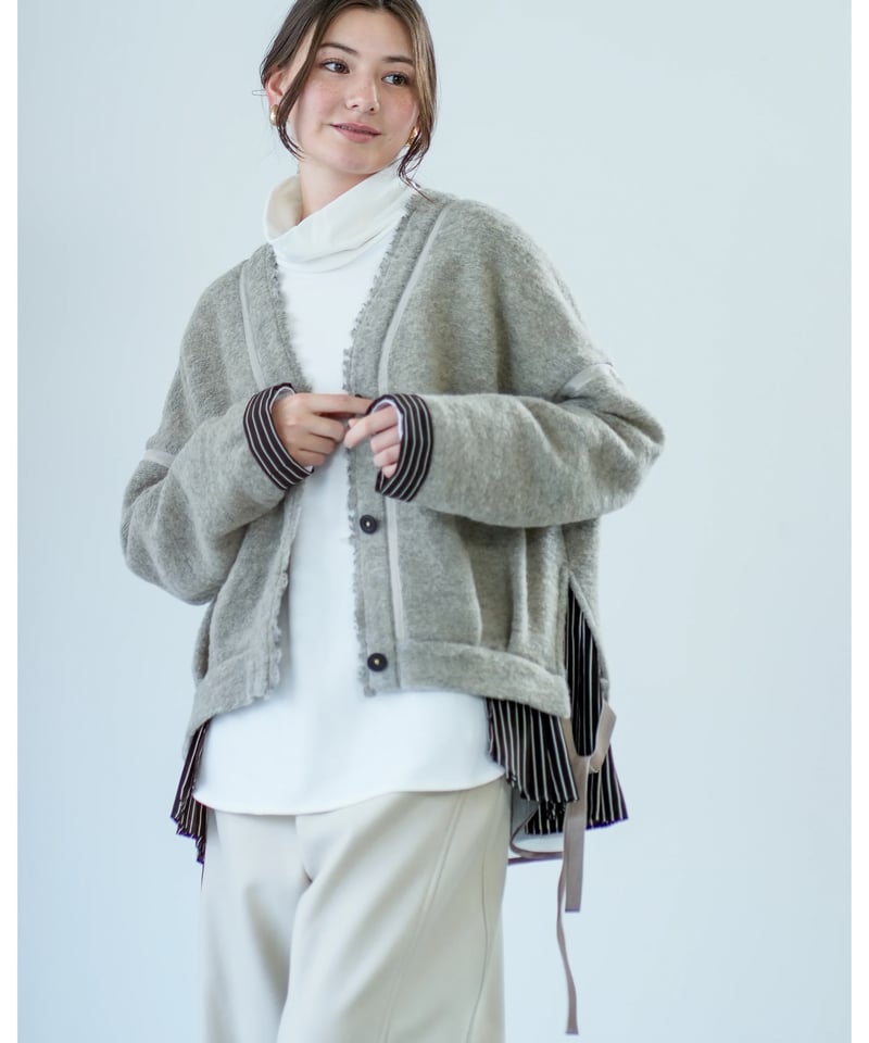 カーディガングレーみっちゃん様 Lallia Mu】 ご予約 スライバーニットカーディガン | select shop L
