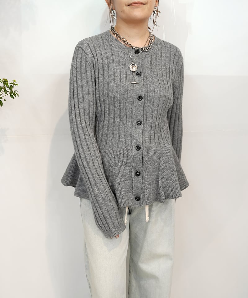 cafund】ご予約 ペプラムニットカーディガン | select shop Liren