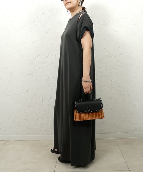 MIRO studs split rattan×leather bag【ラスト1点】