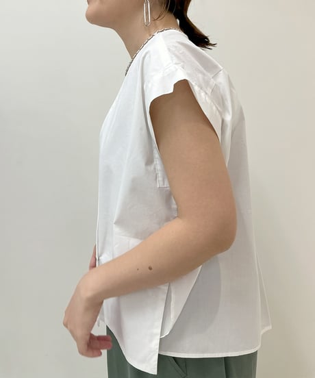 【Dignite collier】ご予約  ノーカラーシャツジレ