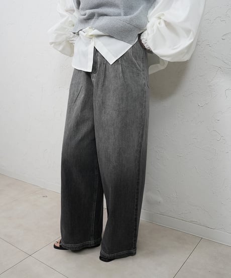 【CYAN TOKYO×Liren別注size】 Gradation Wide Denim Pants