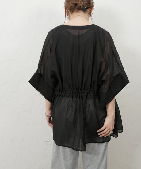 ZIP sheer flare cardigan