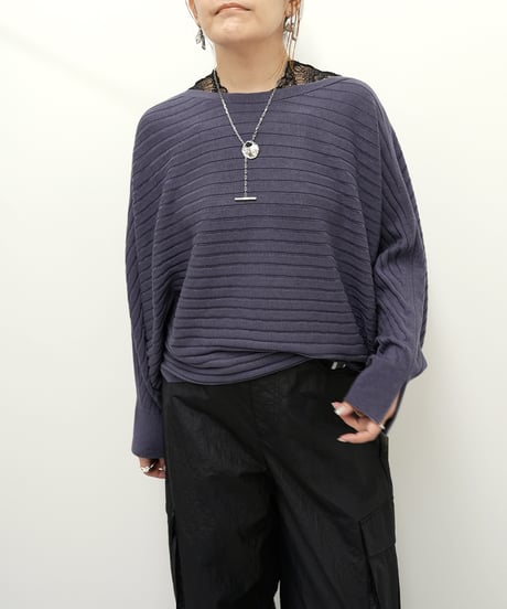 【ayene】　ご予約  横編みドルマンプルオーバーニット