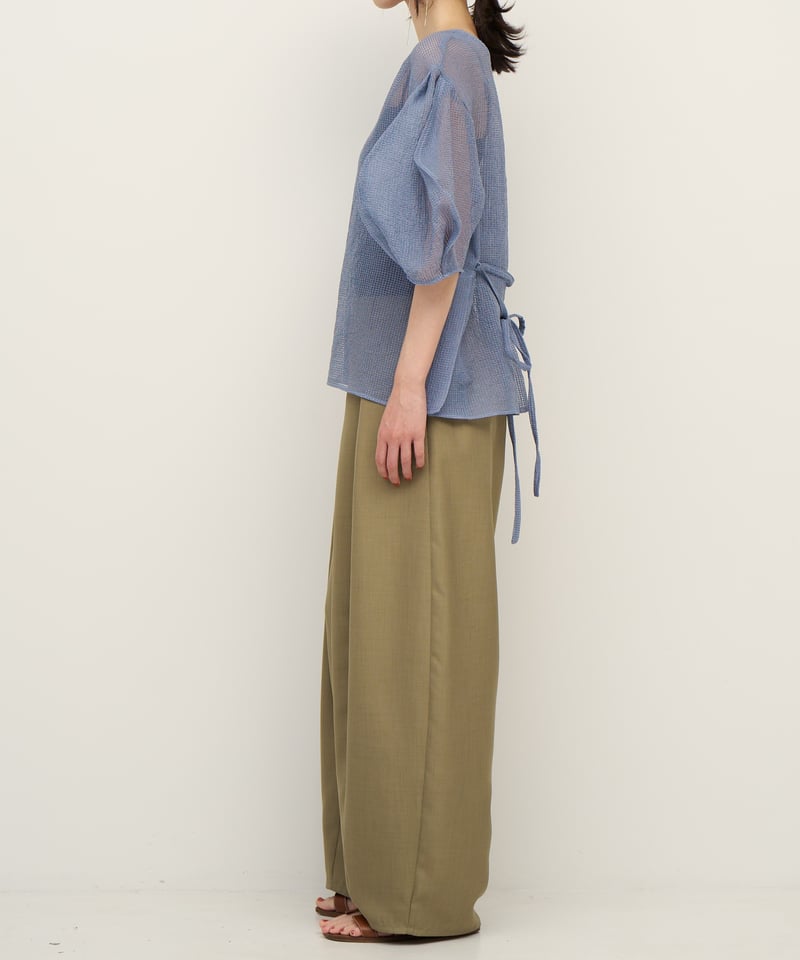 新品CHIGNONシアートップスamerivintageドゥーズィエムクラス CHIGNON】 ご予約 ｼｱｰﾁｪｯｸﾎﾞﾘｭｰﾑｽﾘｰﾌﾞPO | select sh