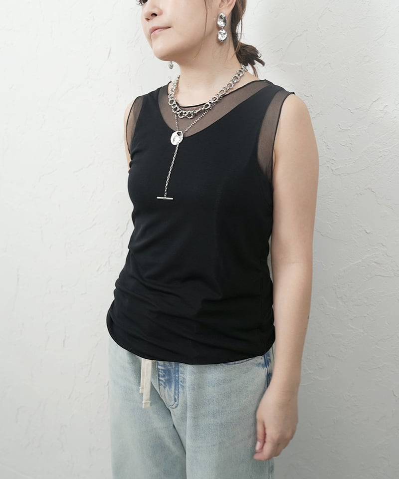 再々値下げ【新品・未使用】WE’RTHY 2nd SKIN TANK sizeM 再再販！sheer switching tank | select shop Liren