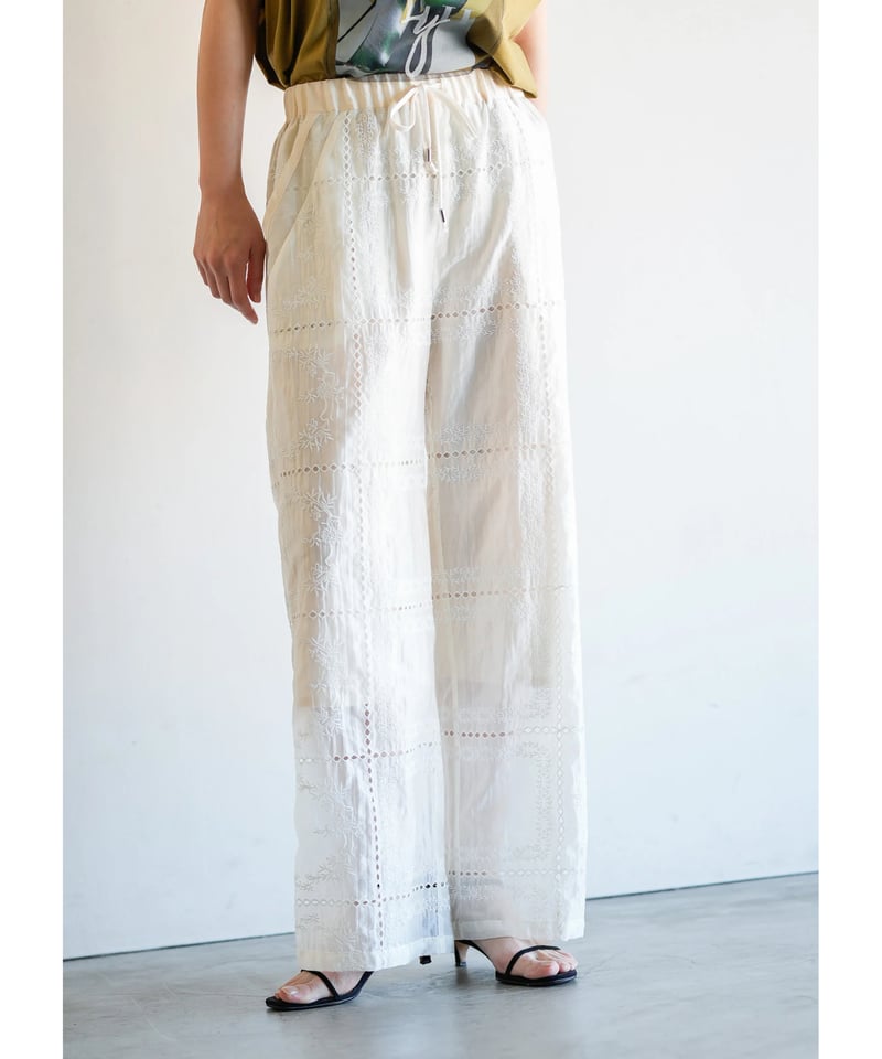 Lallia Mu】 ご予約 サイドベンツレースパンツ | select shop Liren