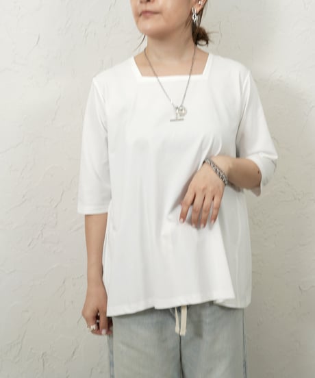 Square neck back gathered TOPS