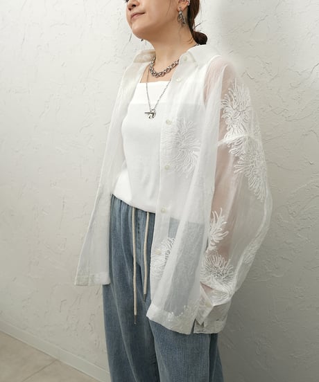 Sheer embroidery shirt【ラスト2点】