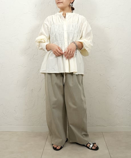 Cotton shirring blouse【残り僅か！】