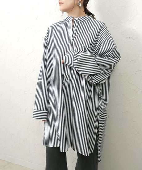 Stripe　skipper　long shirt