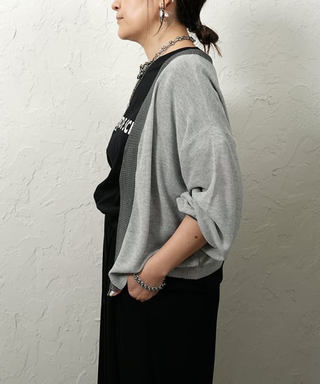 Color scheme zip knit cardigan