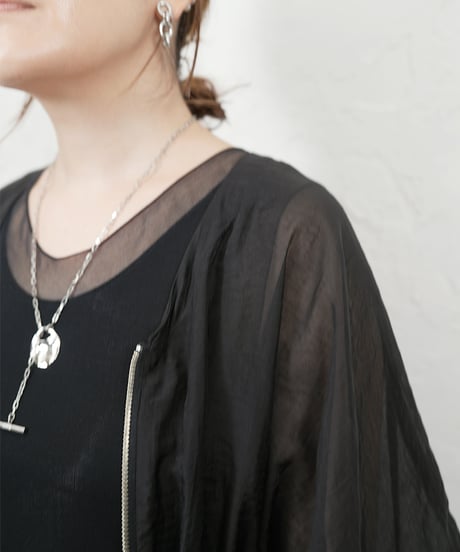 ZIP sheer flare cardigan