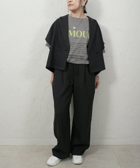 Tuck straight　wide Pants【charcoalラスト1.2点】
