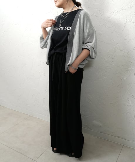 Color scheme zip knit cardigan