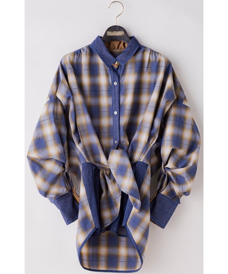 Cross  hem checked shirt
