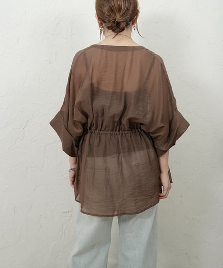 ZIP sheer flare cardigan
