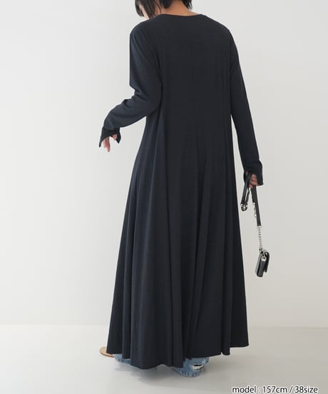 SLUB FLARE DRESS
