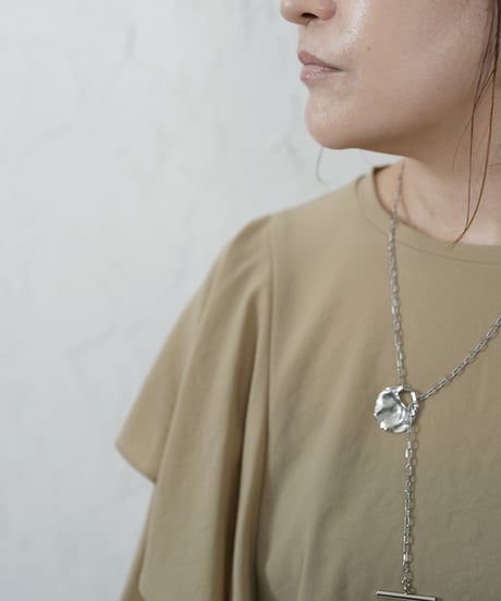 Stretch　georgette　frill　blouse【beigeラスト1点】