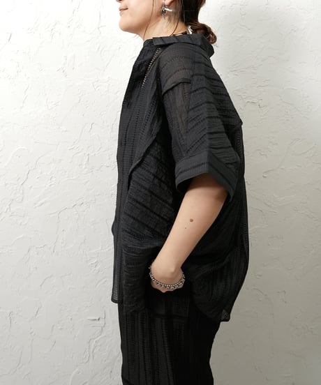Tencel line rase stripe shirt【ラスト1点】