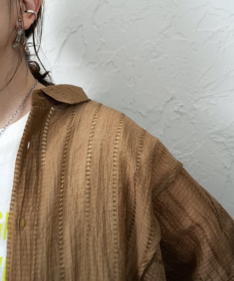 Tencel line rase stripe shirt【ラスト1点】