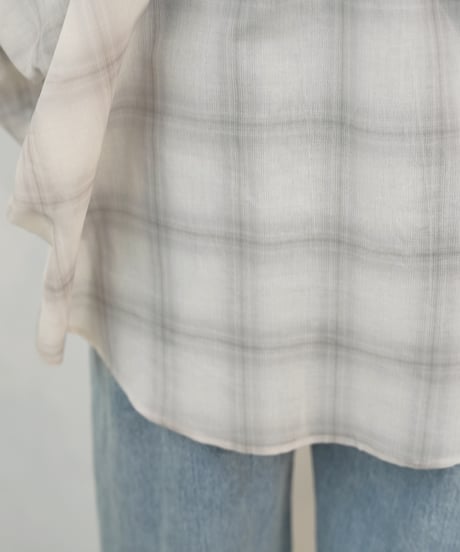 【PASSIONE】　ご予約  シアーコットンチェックVshirt