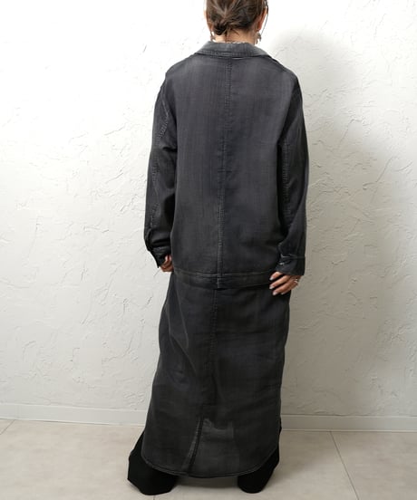 Sheer denim one-piece【blackラスト1点】