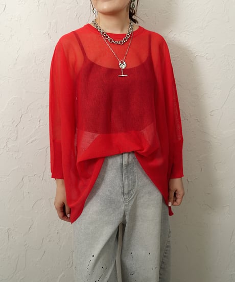 Sheer dolman knit