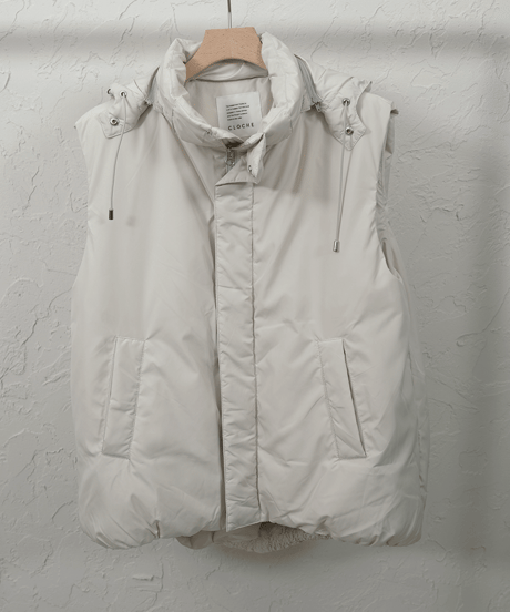 2way hoodie  down vest