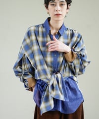Cross  hem checked shirt