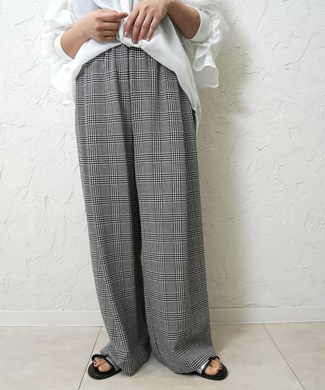 【YENN】　ご予約　再販　PLAID TUCK EASY PT