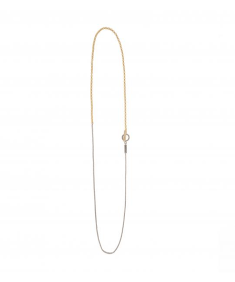 Mix chain heart mantel necklace
