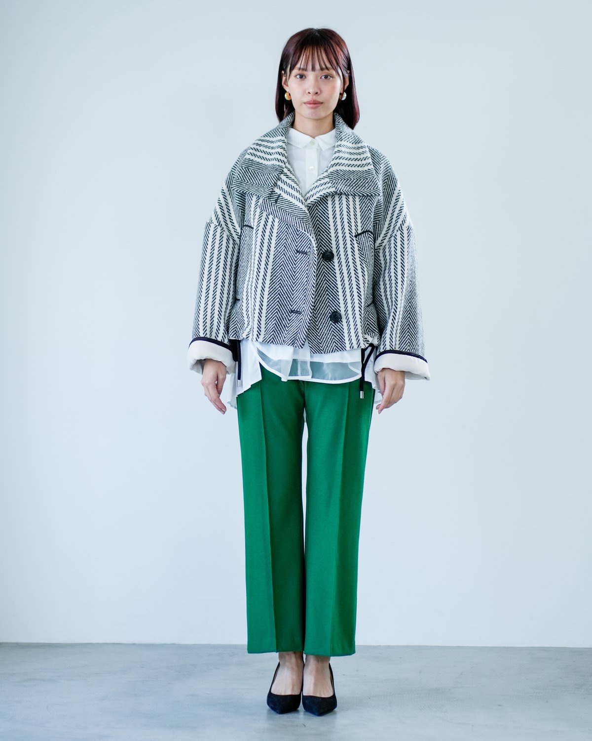 Lallia Mu】 ご予約 ウールツイードショートコート | select shop L